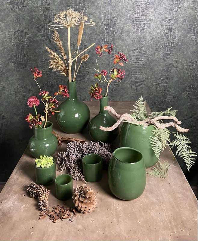 Vase Tulip green L