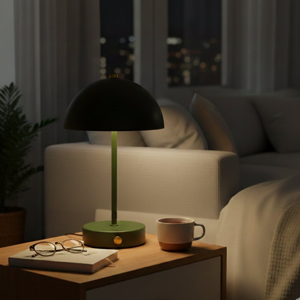 Nero Rechargeable LED Table Lamp – Wireless – Green – Touch Operation – 3 Light Modes – H25.5 cm