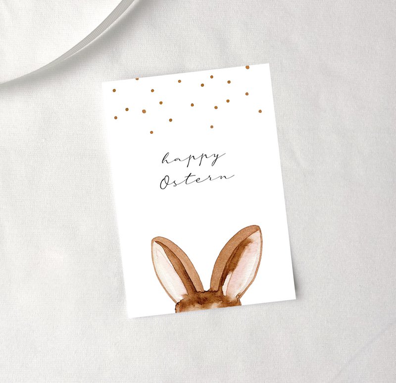Karte Happy Ostern - Hasenohren (VE = 10 Stück)