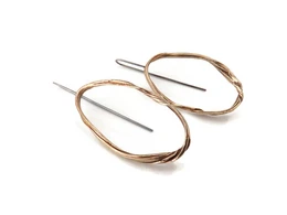 Pendientes colgantes de bronce oxidado – Escultórico orgánico