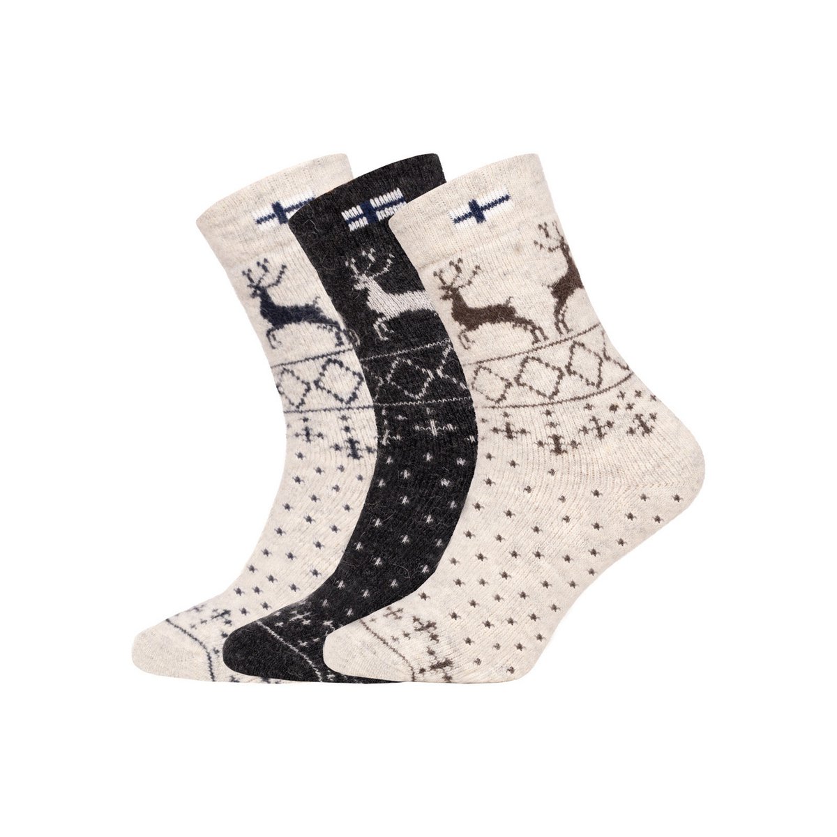 Ein Paar 80% Wollsocken Norwegen Flagge & Norweger Design