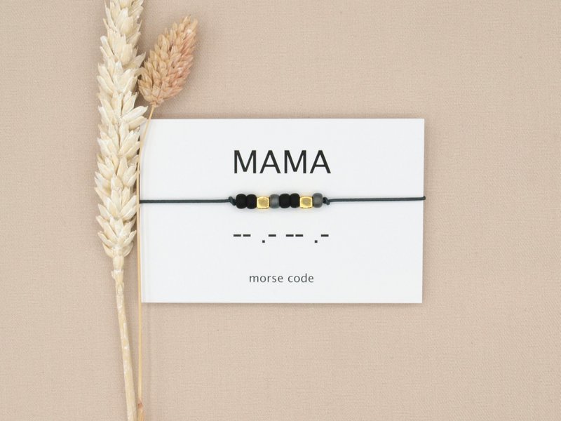 Morse code armband Mama (zilver,rosé goud,goud)