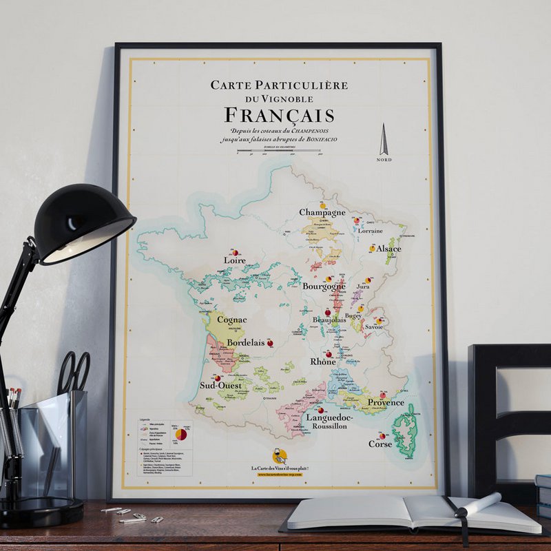 La Carte des Vins de France - 50 x 70 cm