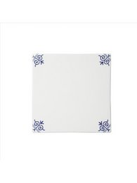Tile Corner Ornament - Delft Blue - 13 cm