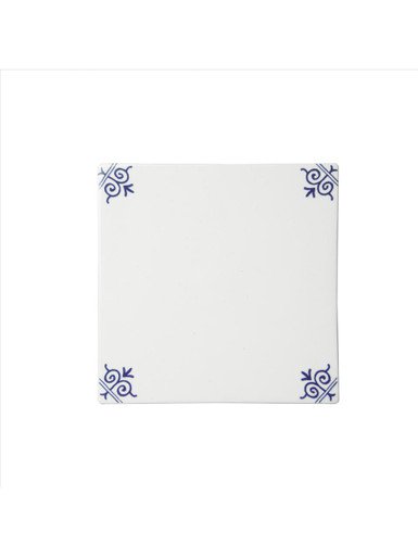 Tile Corner Ornament - Delft Blue - 13 cm