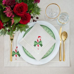 Mirha Joyful Christmas onderzetters van suikerriet – set van 6