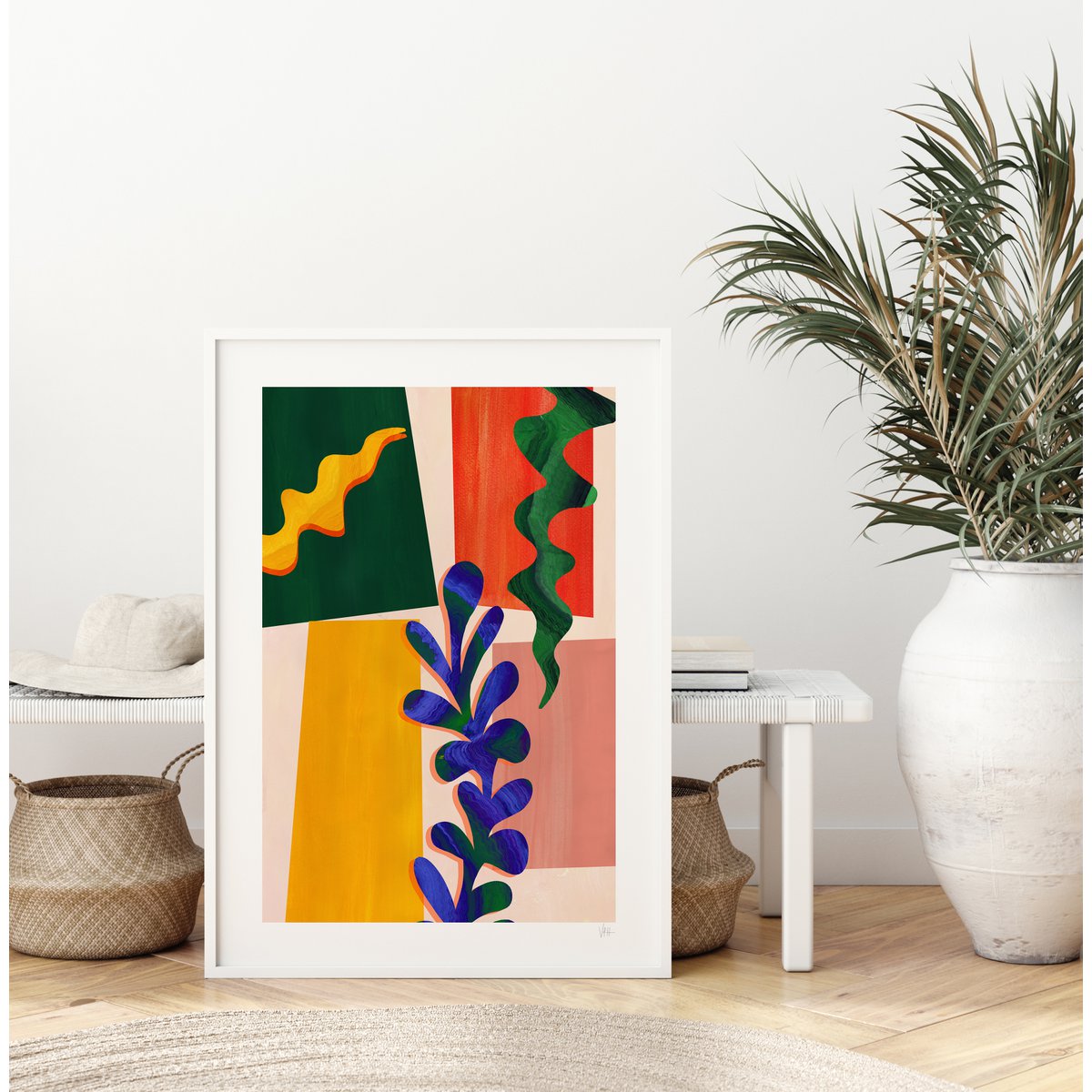 Foglia astratta colorata 1 stampa artistica