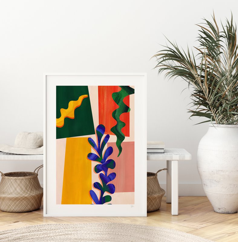 Foglia astratta colorata 1 stampa artistica