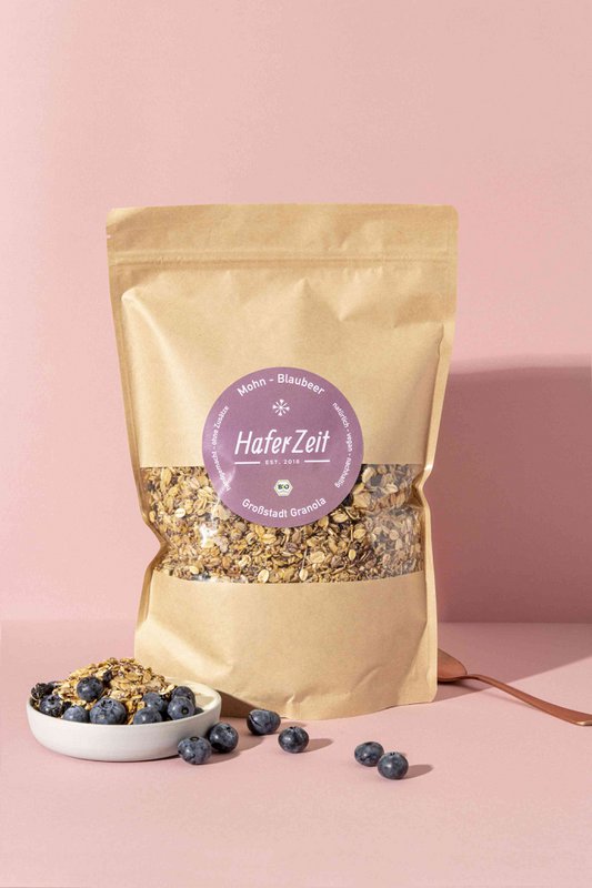 Muesli ai mirtilli e semi di papavero biologico