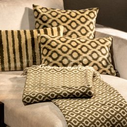 ISABELLA |  Plaid | 150x200 cm Military Olive | Green | Uni | Hoii | 60% Cotton 40% Acryl