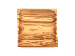 Piatto 20 x 20 cm Piatto da portata quadrato in legno di ulivo
