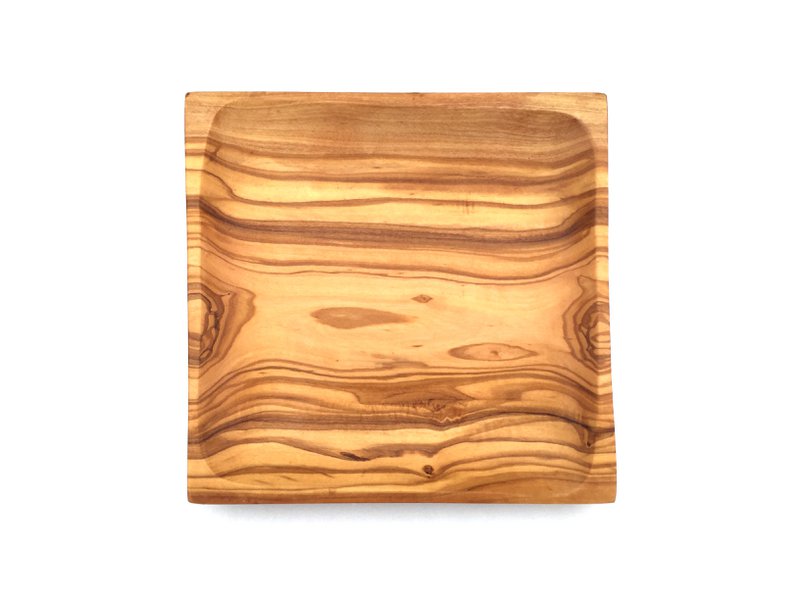 Piatto 20 x 20 cm Piatto da portata quadrato in legno di ulivo