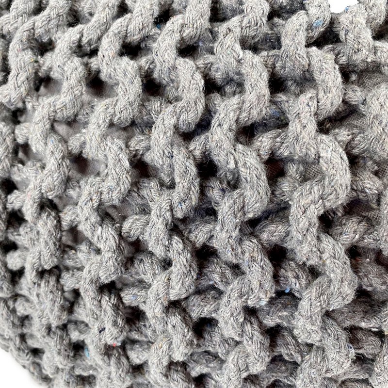 Pouf Ø 55 H 37 H 37 Strickhocker Sitzpouf Bodenkissen nachhaltig