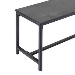 Brushed Charcoal Metal & Black Mango Wood Bench – Modern Industrial Design