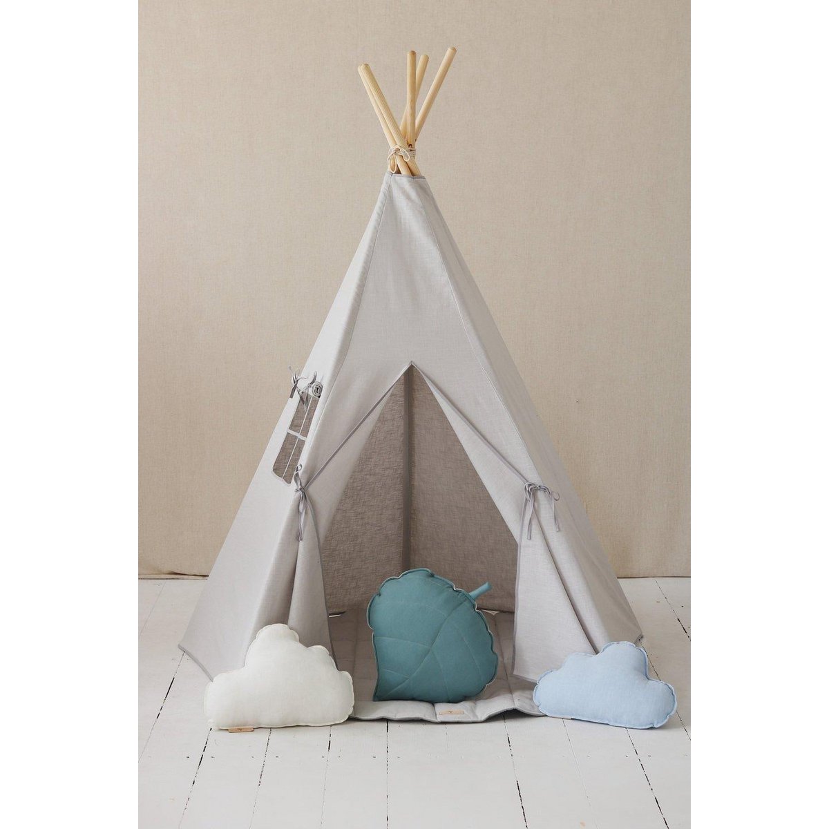 Tipi-Zelt aus Leinen „Pigeon Grey“