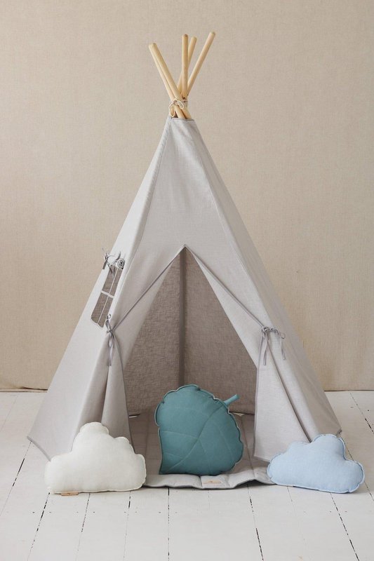 Tipi-Zelt aus Leinen „Pigeon Grey“