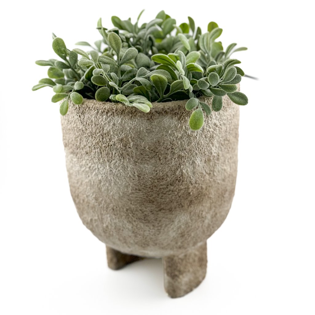 Earthenware flower pot beige