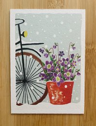 Helleborus dans la carte en carton de neige