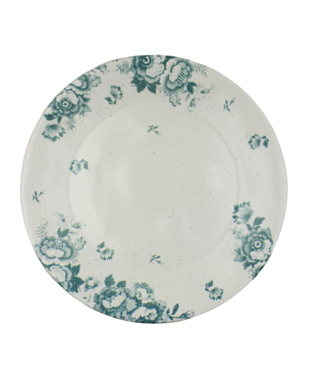 Teller Vintage Blumen grün