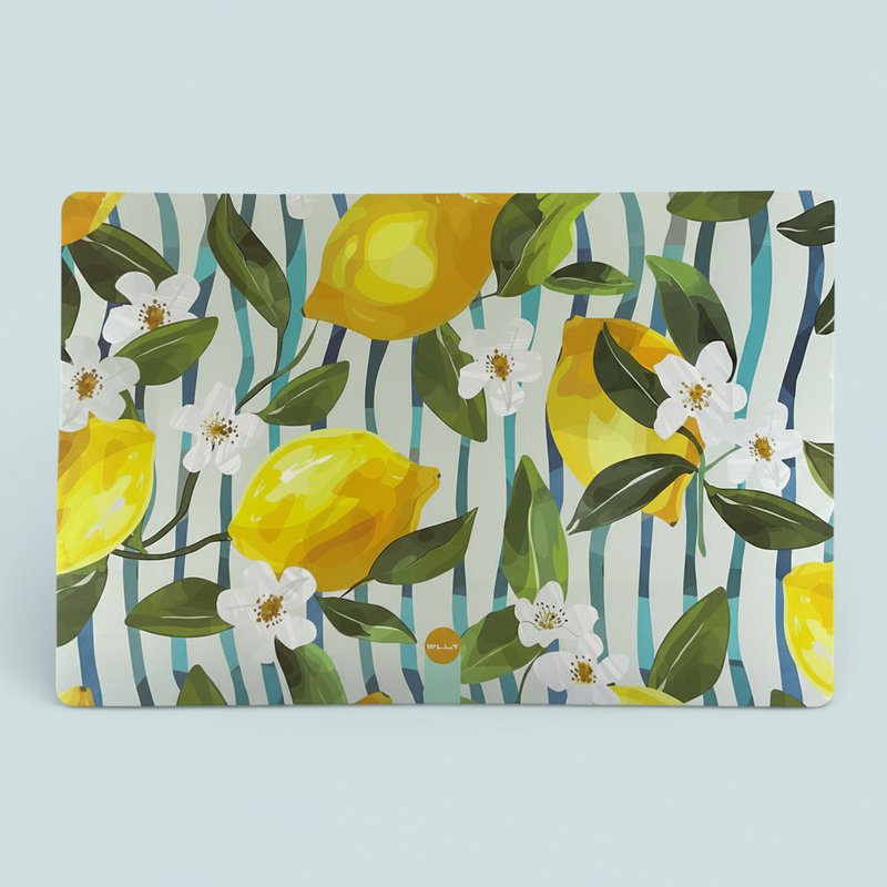 Mantel Individual Limón - PVC Estampado Botánico Rayas