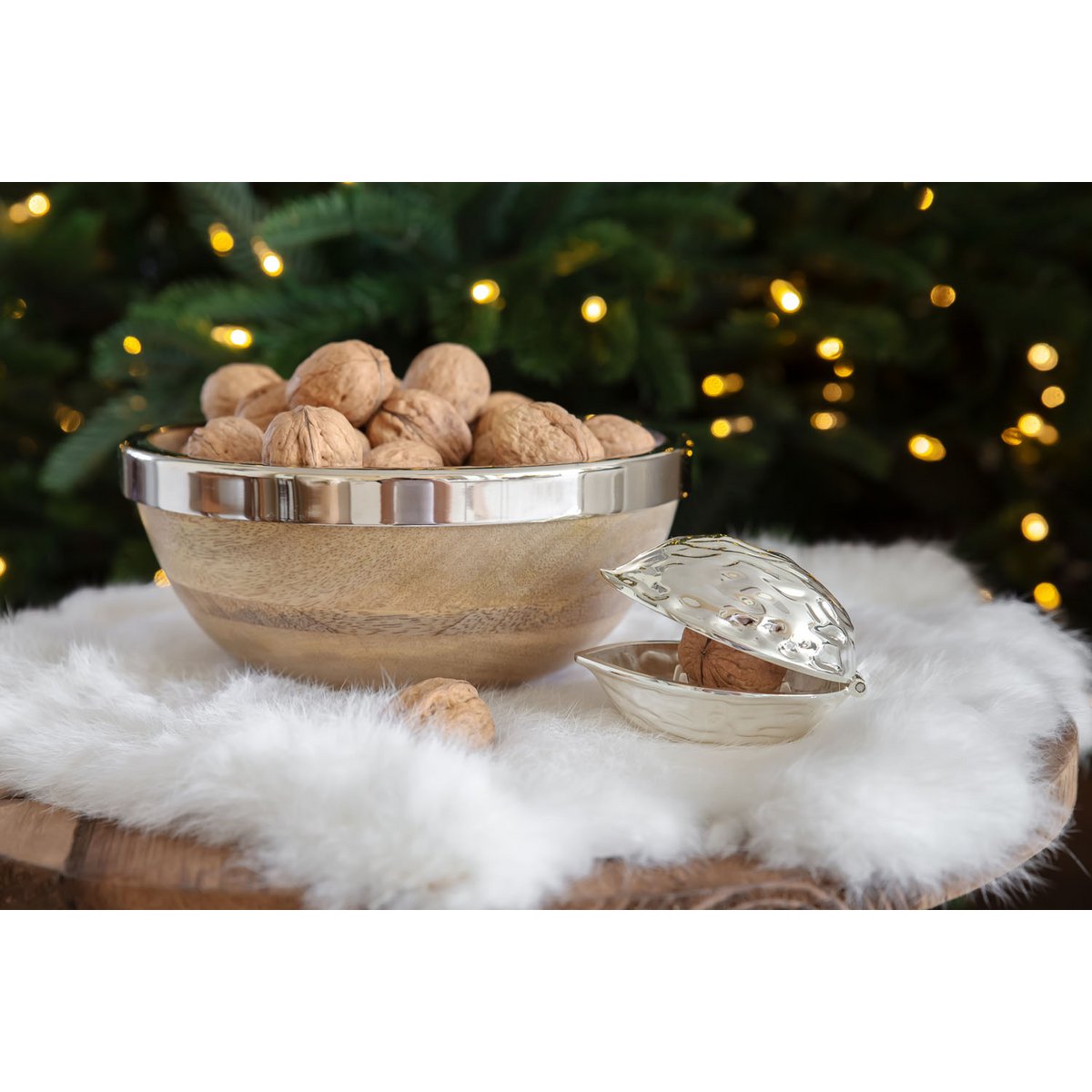 EDZARD nutcracker walnut, silver-plated, tarnish-resistant, length 9 cm