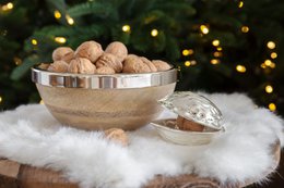 EDZARD nutcracker walnut, silver-plated, tarnish-resistant, length 9 cm