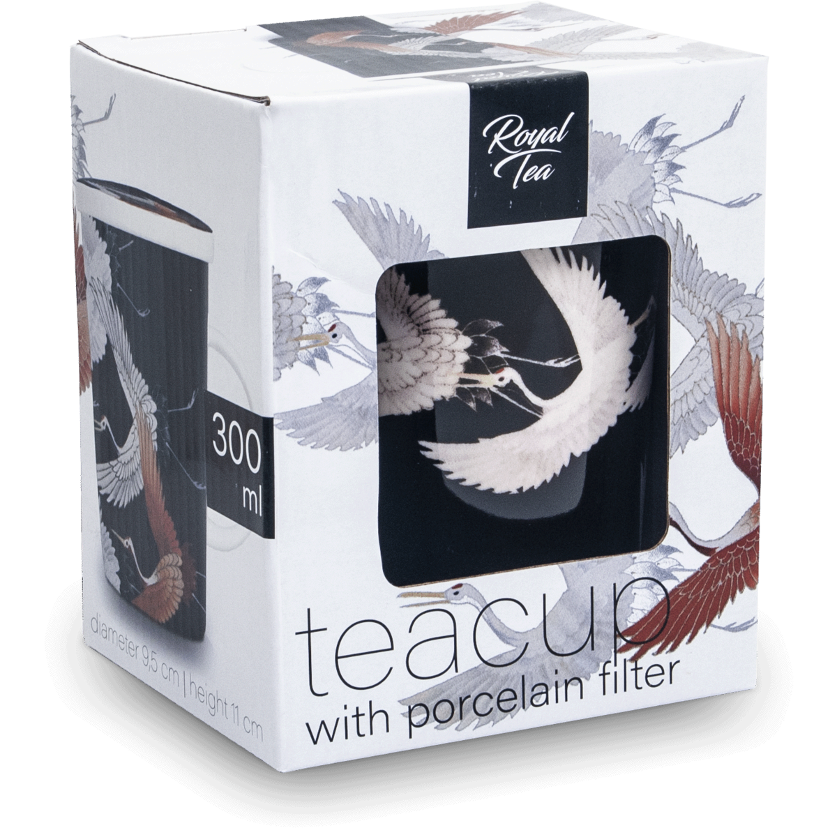 Edo Teamug set, Crane Black, porc.filter, giftbox