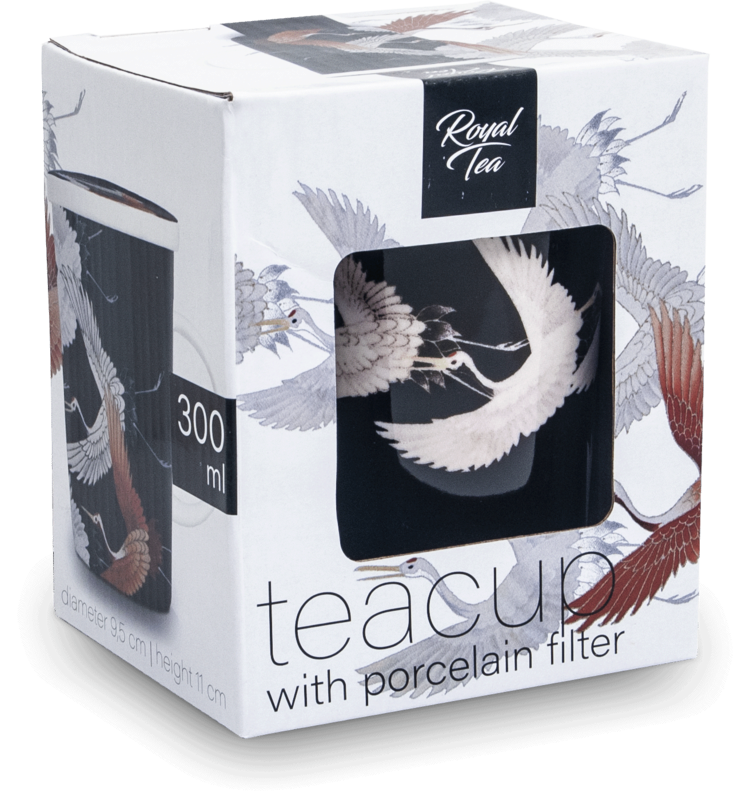 Edo Teamug set, Crane Black, porc.filter, giftbox