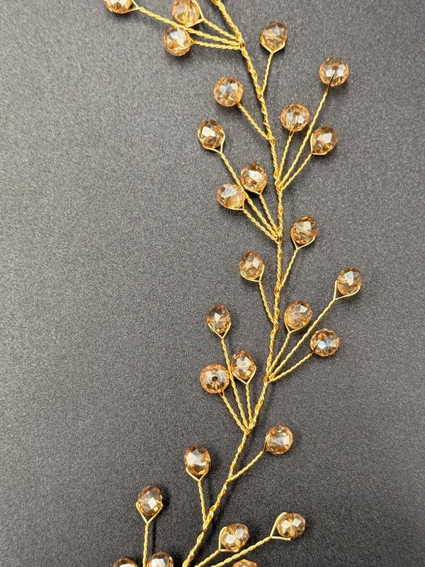 Enredadera de pelo de cristal de cristal dorado claro con elección de alambre