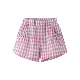 Short vichy mauve avec poches bébé fille BGV96545