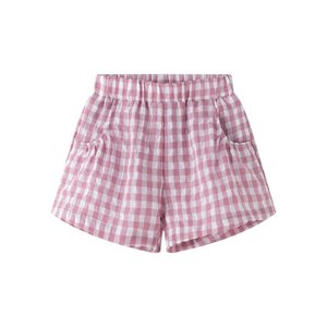 Paarse gingham short voor babymeisjes met zakken BGV96545