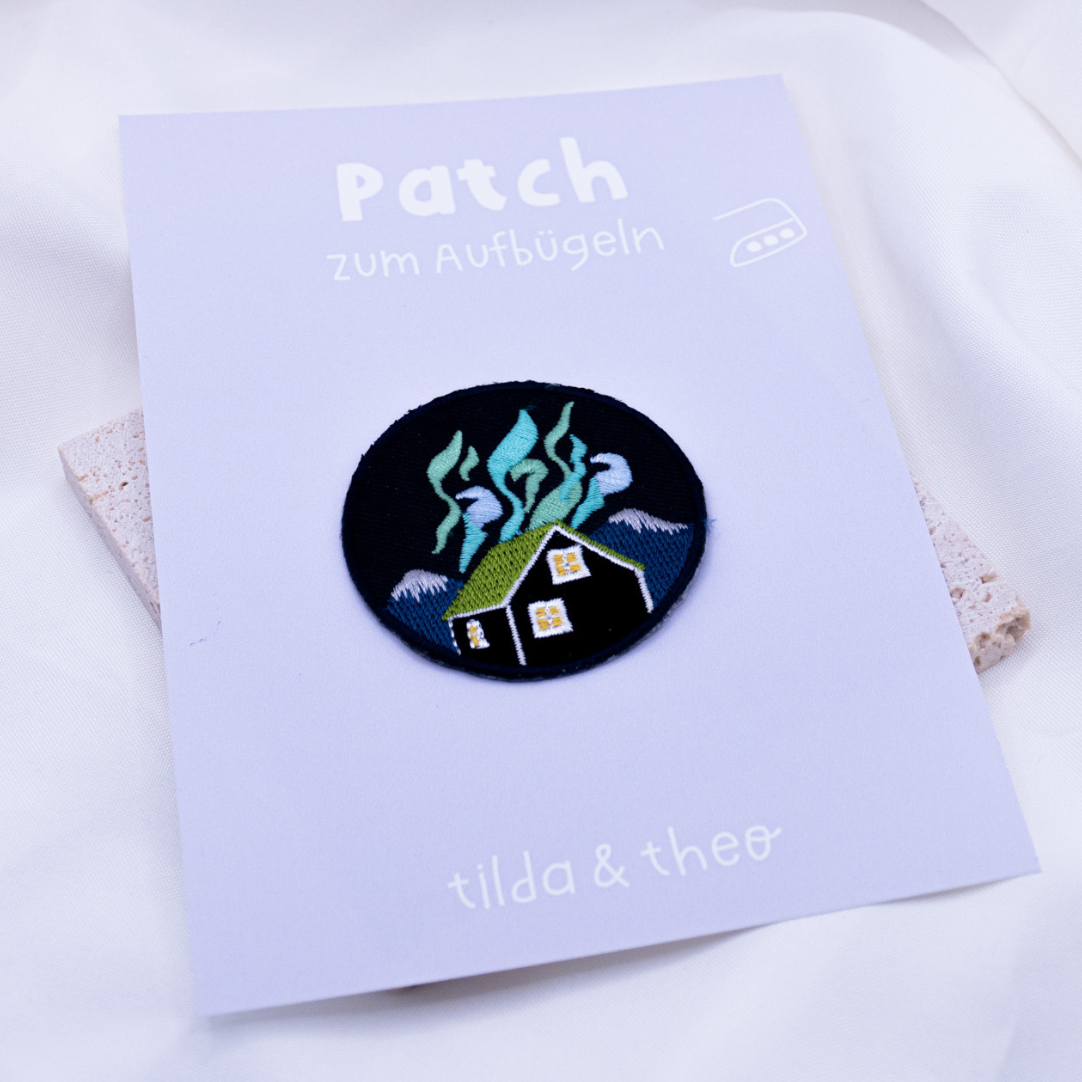 Patch Northern Lights Patch Shirt Iceland House - Gift Shirt Decorate Iron On Patch Travel