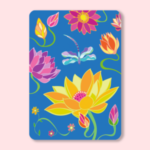 Colorful Lotus Flowers Postcard