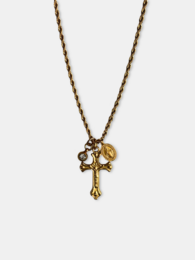 Gouden kruis hanger - drievoudige charme