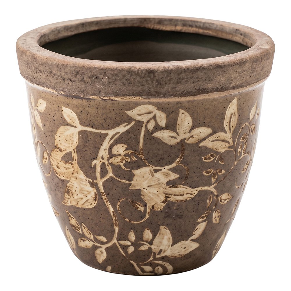 Flowerpot Brown Ceramic