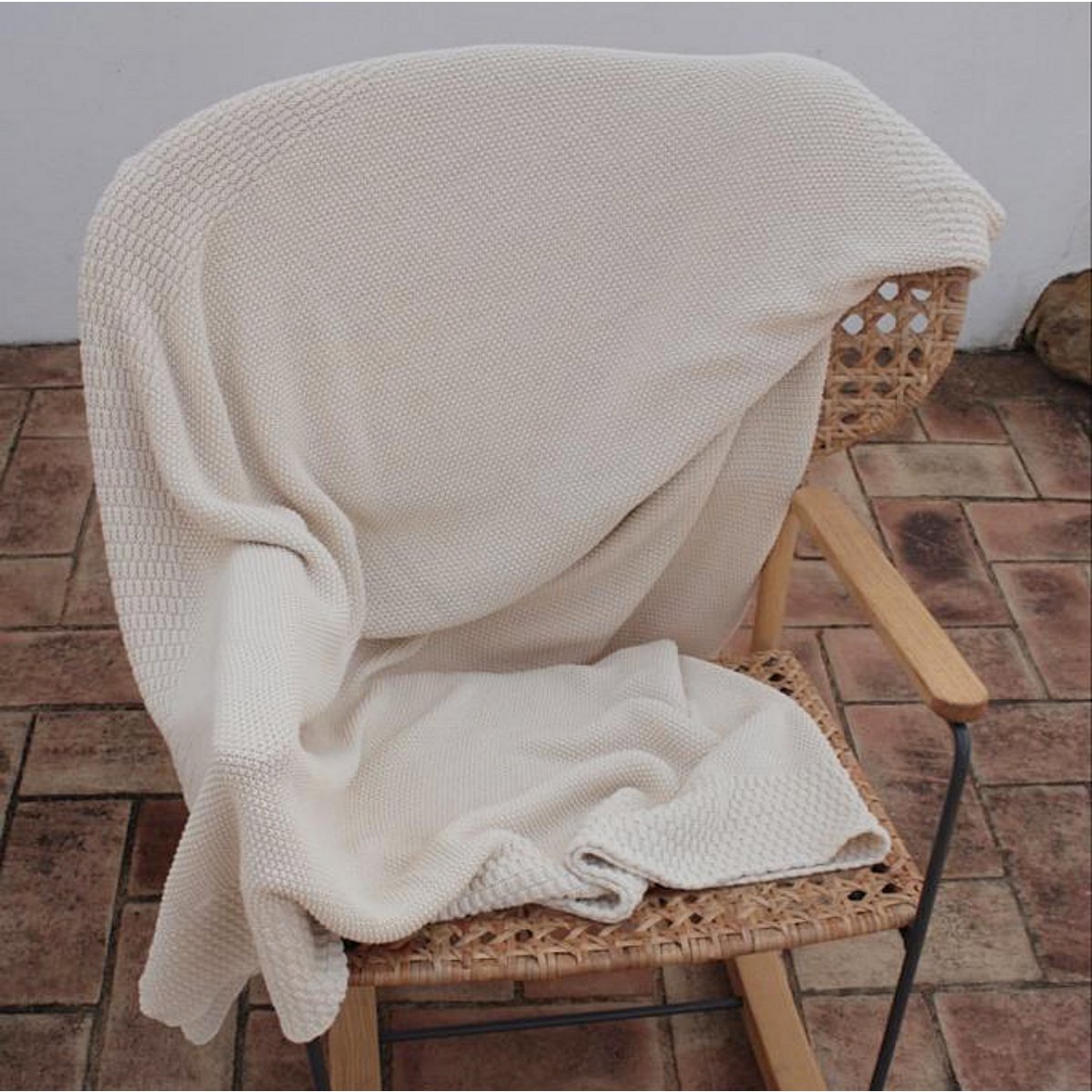 Gestrickte Überwürfe, gestrickte Decke, CottonThrows, gestrickte Überwurfdecke aus 100 % Baumwolle
