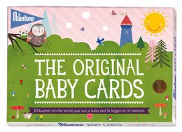 Milestone® Baby Photo Cards - Original. Colorful baby cards with illustrations of nature, animals, and whimsical elements. Ideal for capturing and documenting baby's first year milestones.