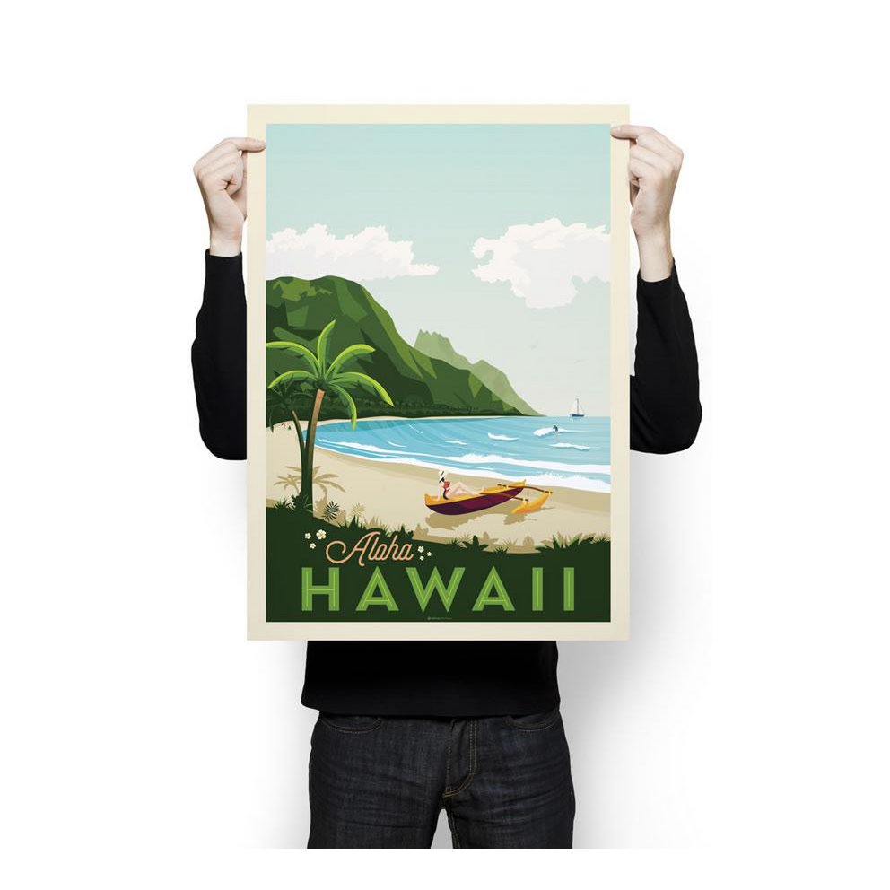 Vintage Hawaje Plakat | Plakat Wyspa Hawaje Stany Zjednoczone