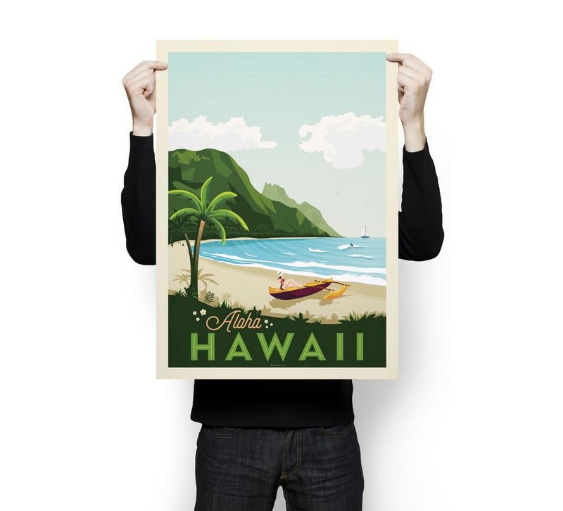 Vintage Hawaii plakat | Plakat Island Hawaii USA