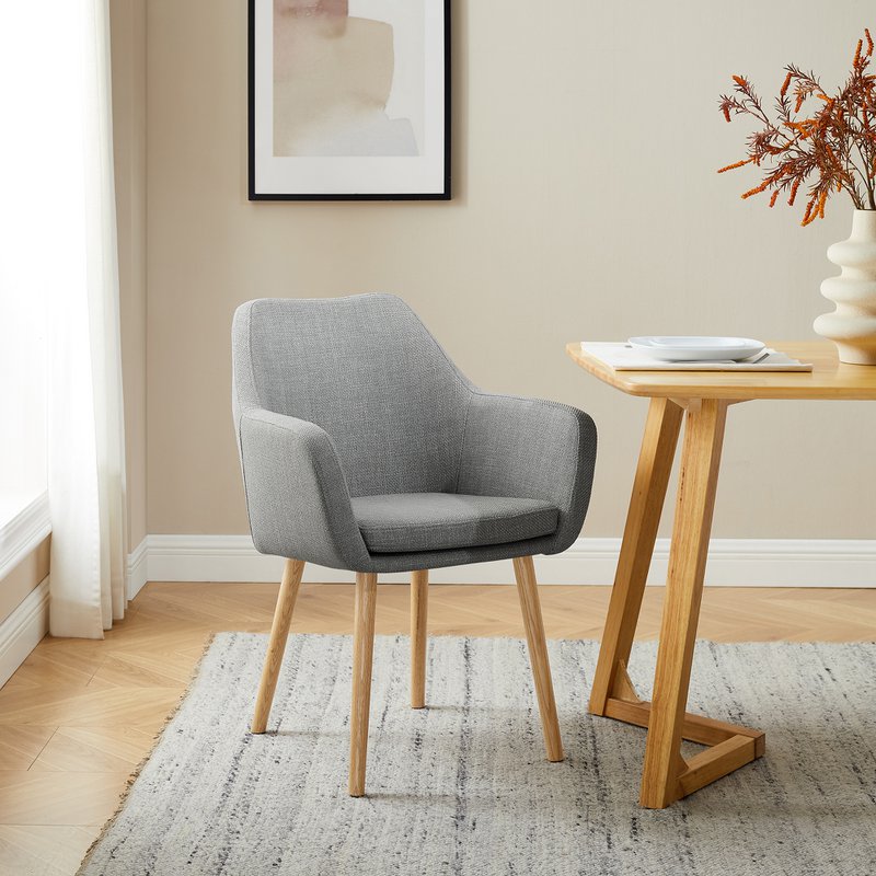 Armchair structural fabric light gray