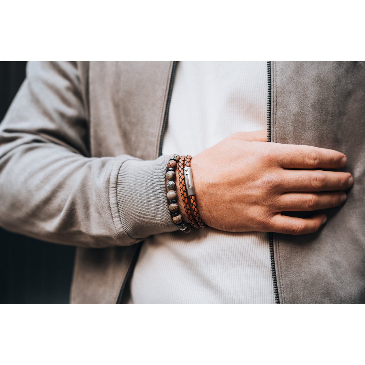 Leather bracelet 12mm - Civilis collection
