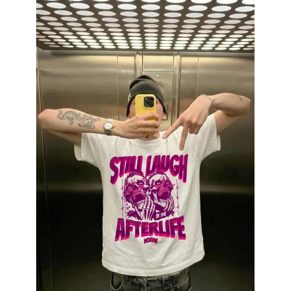 T-Shirt Bianca 220gr Oversize Cotone Made Italy AfterLife