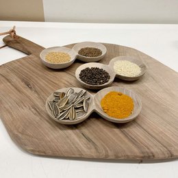 Bowl Walnut Wood Two Compartments