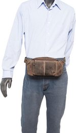 Hofte taske damer eller hofte taske mænd cognac farverig læder fanny pack