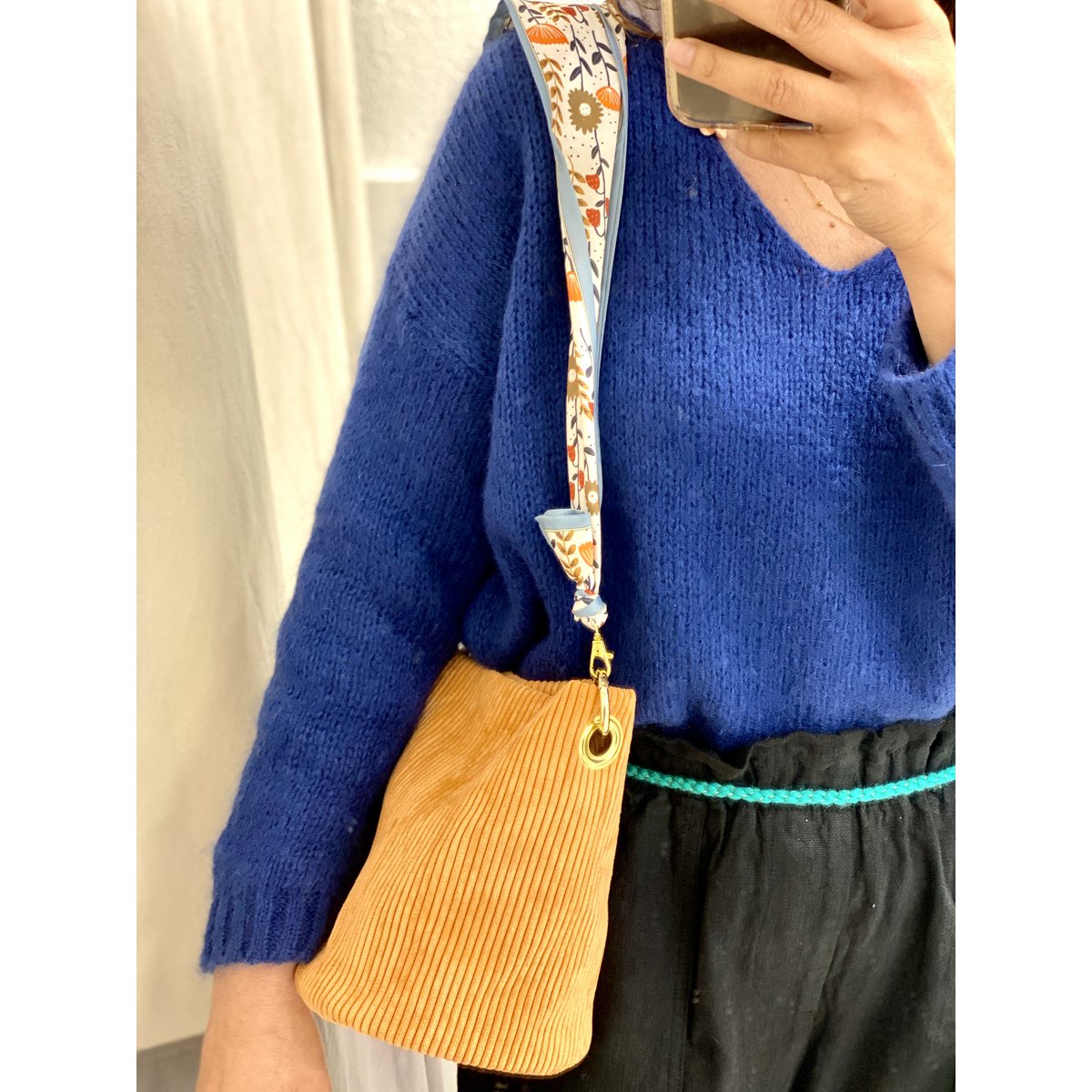 Sac Seau VELOURS CÔTELÉ ORANGE