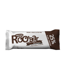 Organic protein bar with chocolate chips and hazelnuts, 40g.
