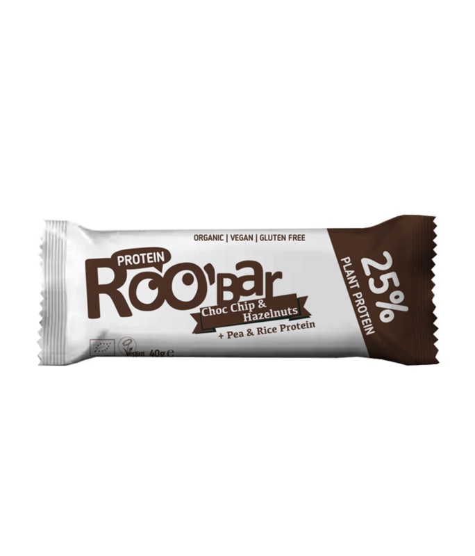 Protein Choc Chip & Hazelnuts Bar, organic, Roobar, 40g