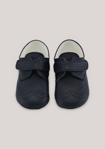 Pre-walker leather footies - French Navy