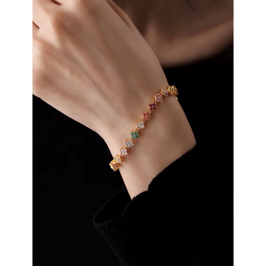 Bracelet en cristal de trèfle kaléidoscope