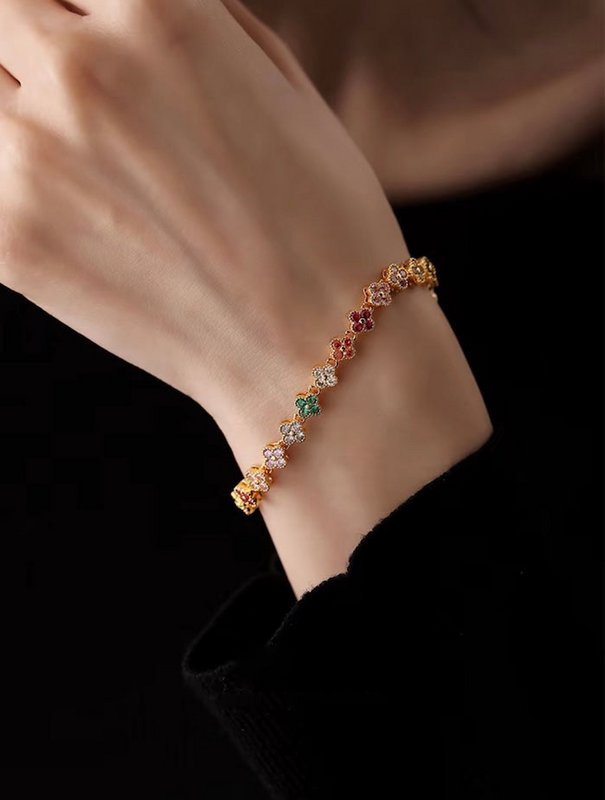 Bracelet en cristal de trèfle kaléidoscope